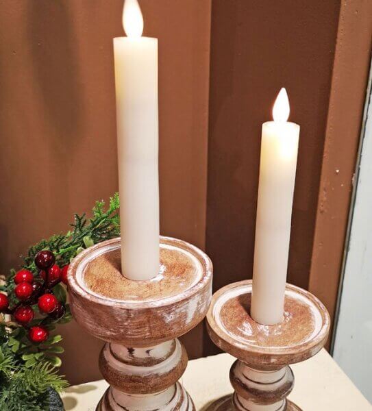 Cream Flameless Taper Candles