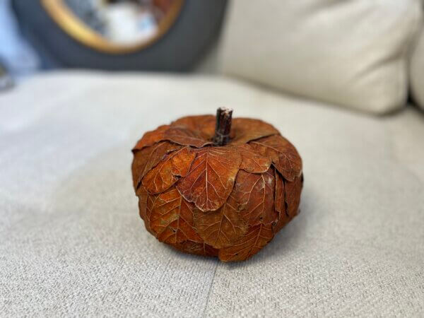 Orange & Gold Leaf Pumpkin (Small)