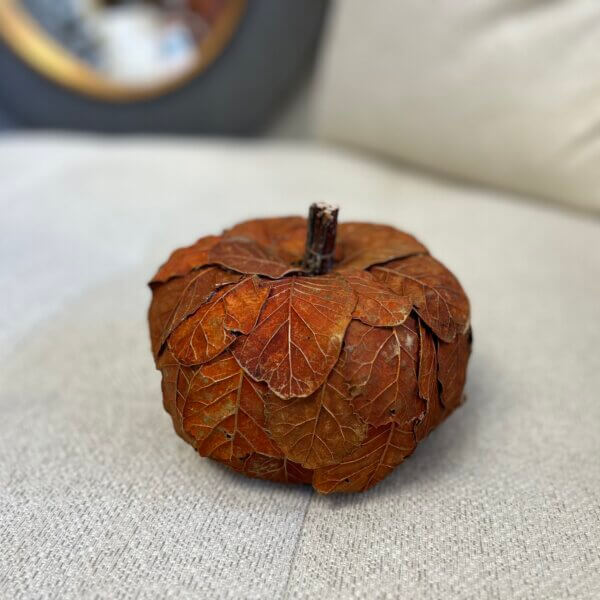 Orange & Gold Leaf Pumpkin (Small)