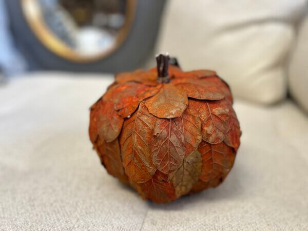 Large Orange & Gold Leaf Pumpkin